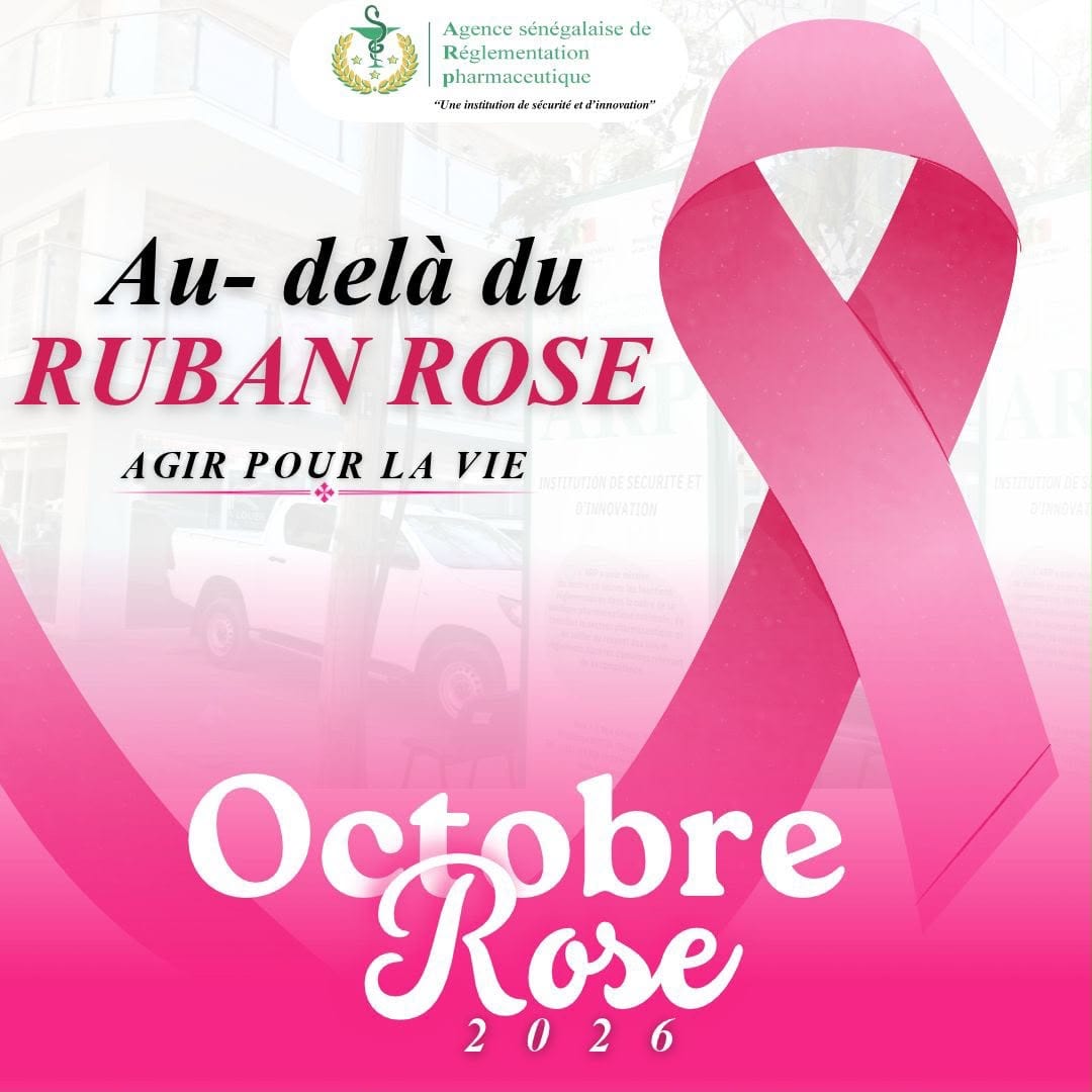 Visuel Octobre Rose de l’Agence sénégalaise de Réglementation Pharmaceutique